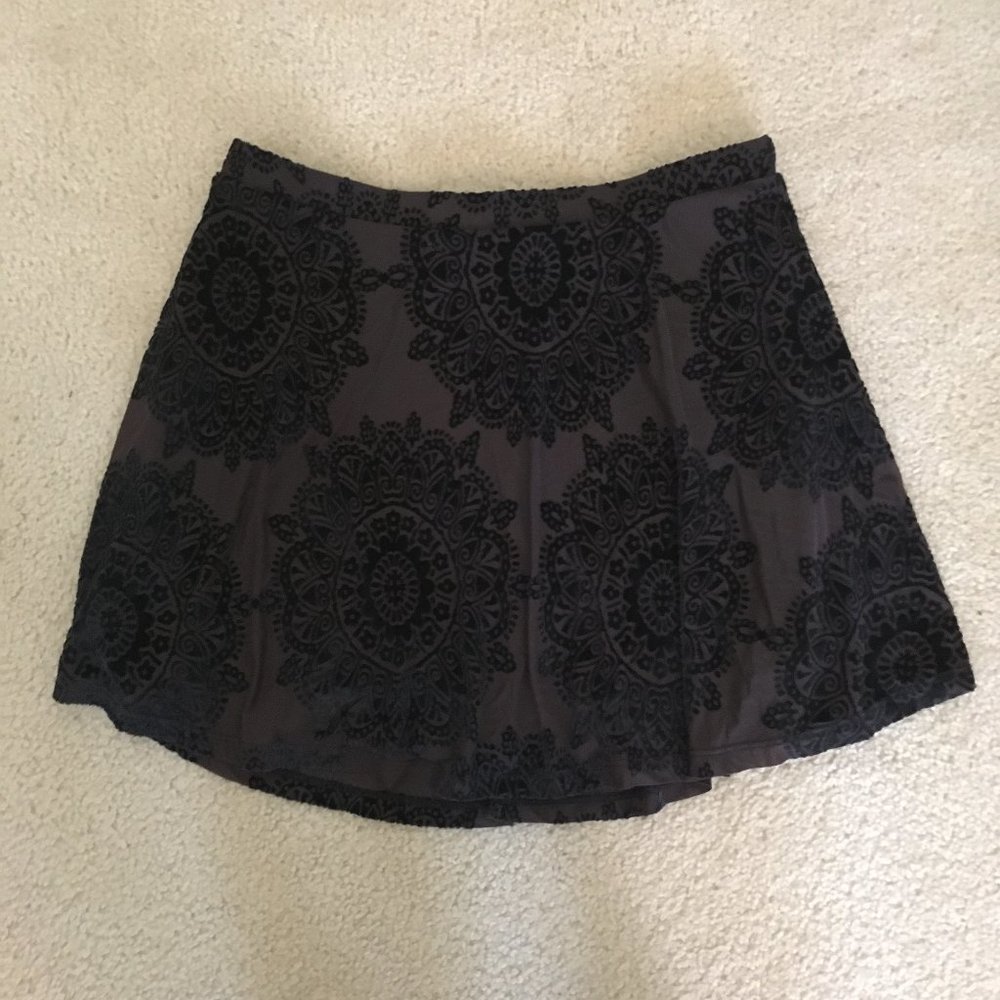 Purple velvet skater skirt